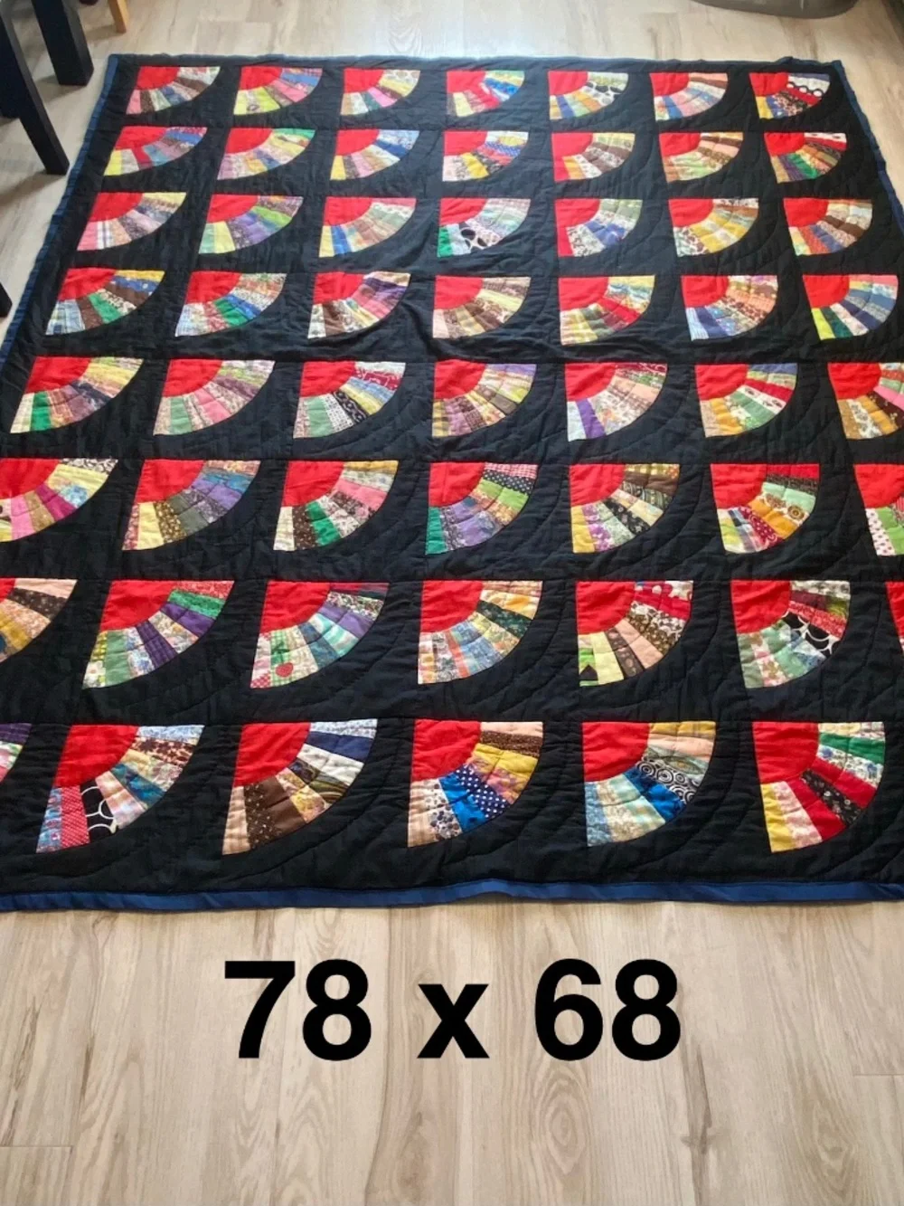 Handmade Grandmother's Fan pattern quilt